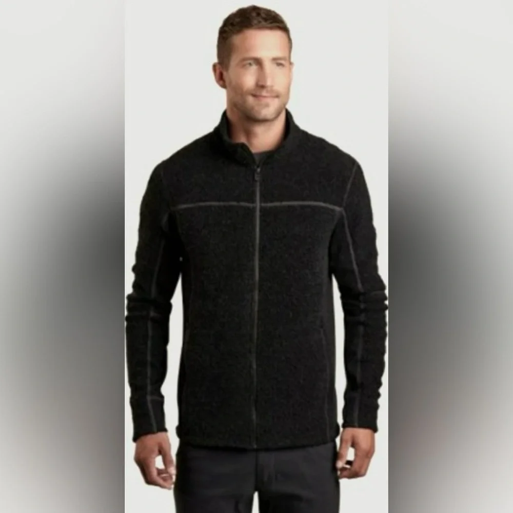 🆕 NWT KÜHL Naturafleece FZ Fleece Jacket Wool Blend Zip Closure Pockets Sz Large - Picture 2 of 14